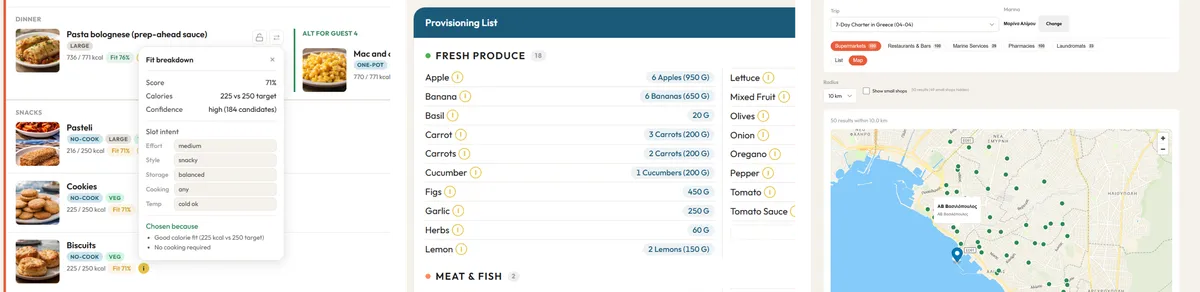 Victuo yacht provisioning